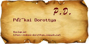 Pákai Dorottya névjegykártya